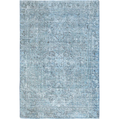 Overdyed & Vintage Wool Hand Knotted Rug Blue Blue 7.1X10.7 -O085540