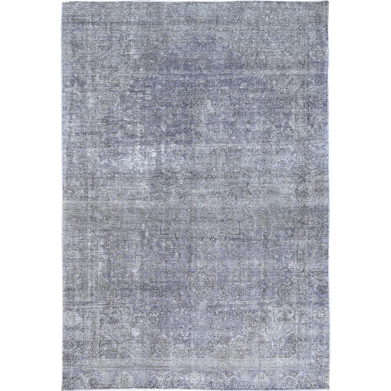 Purple 7'1" x 10'4" Overdyed & Vintage Hand knotted Wool Rug - Sku: O085541