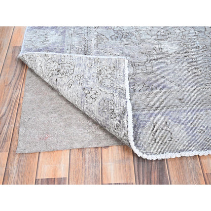 Overdyed & Vintage Wool Hand Knotted Rug Purple No Border 7.1X10.4 -O085541