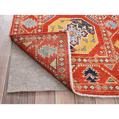 Tribal & Geometric Wool Hand Knotted Rug Red Red 2.7X18.9 -O085592