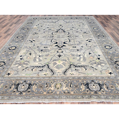 Heriz Wool Hand Knotted Rug Grey Gray 9.0X12.2 -O085603