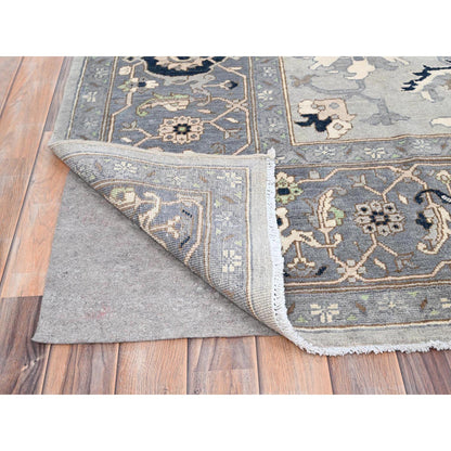 Heriz Wool Hand Knotted Rug Grey Gray 9.0X12.2 -O085603