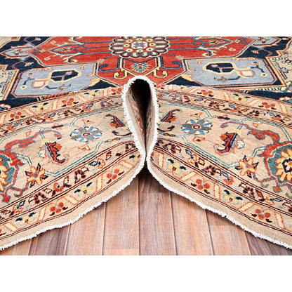 Heriz Wool Hand Knotted Rug Ivory Ivory 8.10X12.0 -O085606