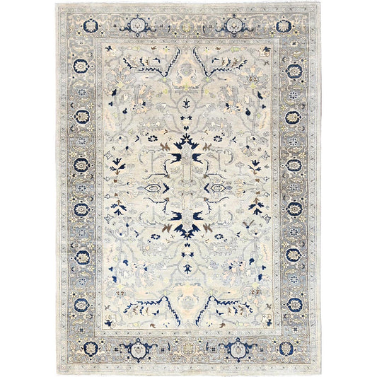 Heriz Wool Hand Knotted Rug Grey Grey 6.2X8.10 -O085612
