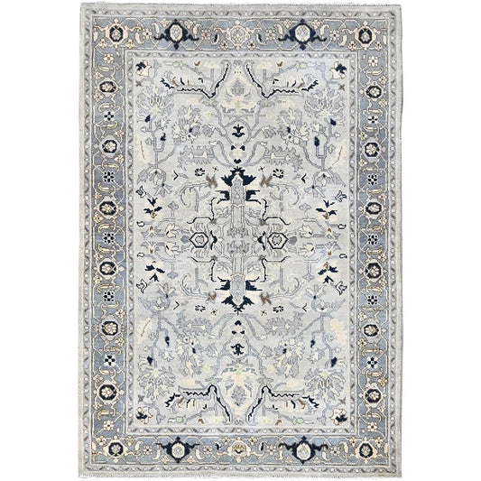 Heriz Wool Hand Knotted Rug Blue Blue 4.3X6.1 -O085638