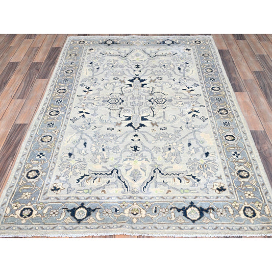 Heriz Wool Hand Knotted Rug Blue Blue 4.3X6.1 -O085638