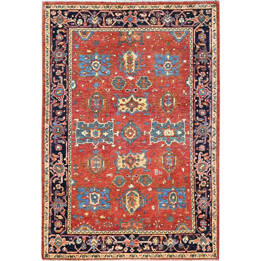Heriz Wool Hand Knotted Rug Red Blue 3.10X5.7 -O085640