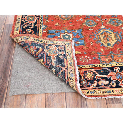 Heriz Wool Hand Knotted Rug Red Blue 3.10X5.7 -O085640