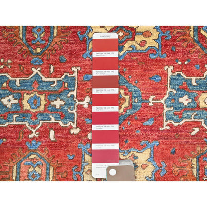 Heriz Wool Hand Knotted Rug Red Blue 3.10X5.7 -O085640