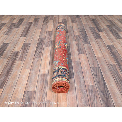 Heriz Wool Hand Knotted Rug Red Blue 3.10X5.7 -O085640