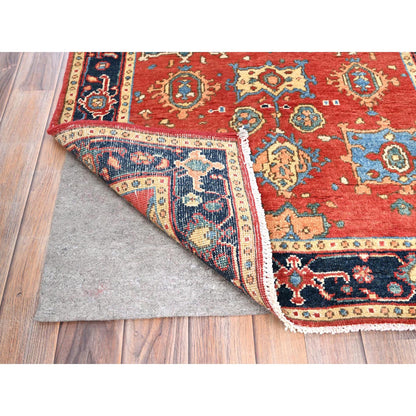 Heriz Wool Hand Knotted Rug Red Blue 3.0X4.10 -O085644