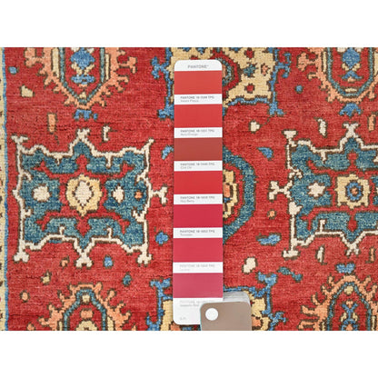 Heriz Wool Hand Knotted Rug Red Blue 3.0X4.10 -O085644