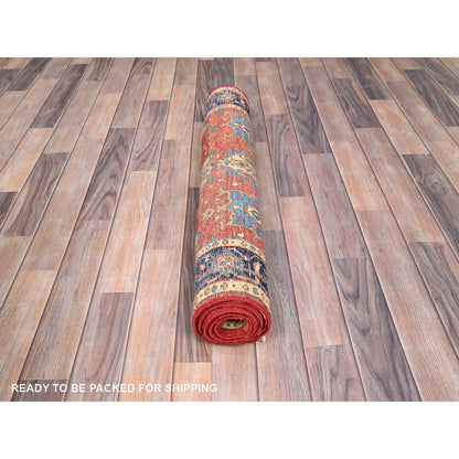 Heriz Wool Hand Knotted Rug Red Blue 3.0X4.10 -O085644