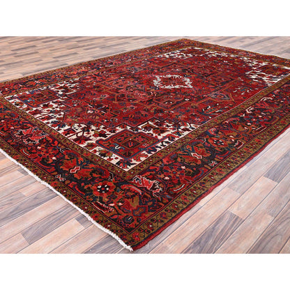 Heriz Wool Hand Knotted Rug Red Red 8.2X11.10 -O085663