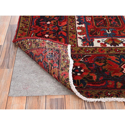 Heriz Wool Hand Knotted Rug Red Red 8.2X11.10 -O085663