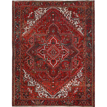 Heriz Wool Hand Knotted Rug Red Red 9.9X12.5 -O085669