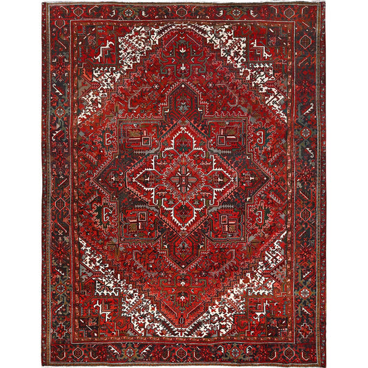 Heriz Wool Hand Knotted Rug Red Red 9.9X12.5 -O085669