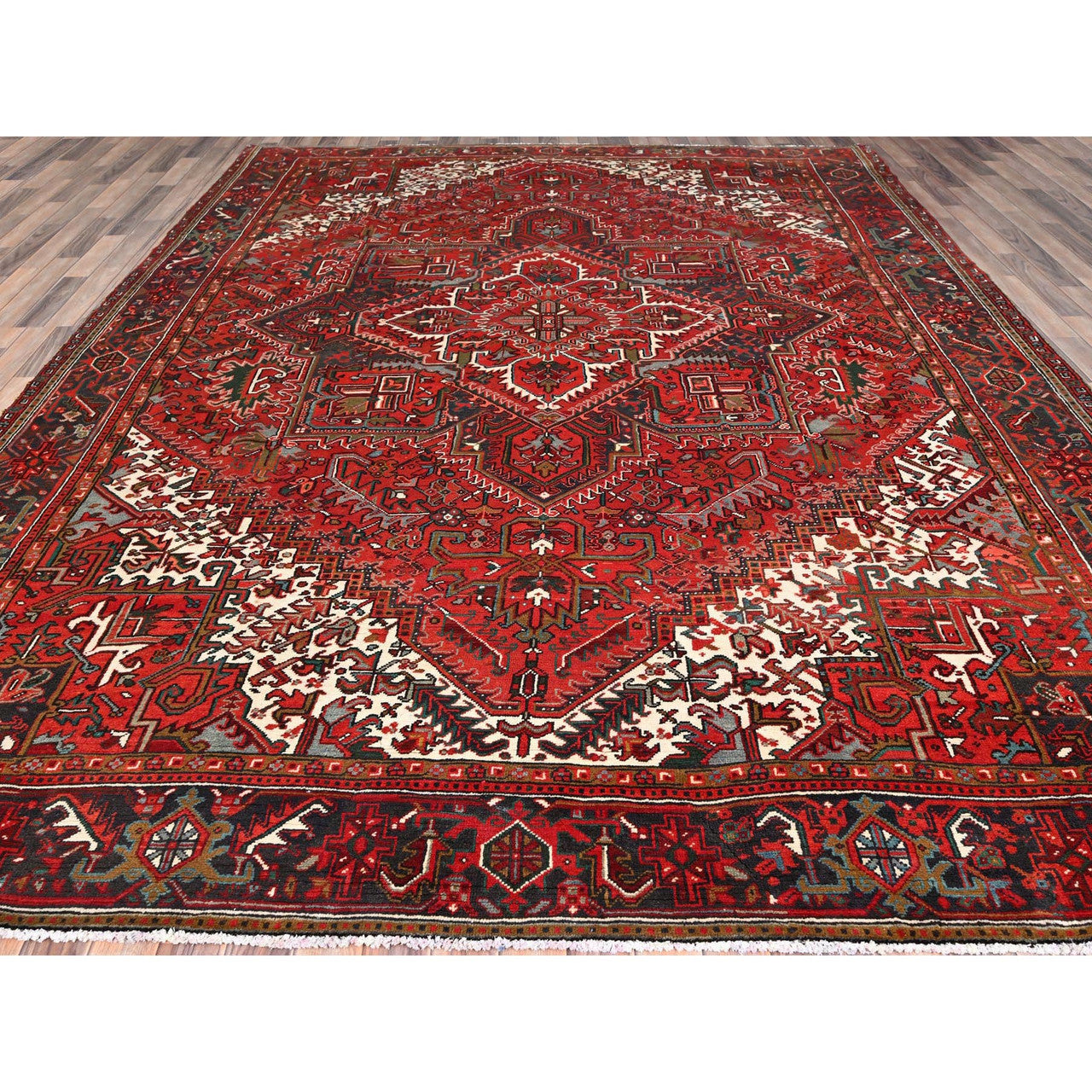 Heriz Wool Hand Knotted Rug Red Red 9.9X12.5 -O085669