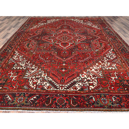 Heriz Wool Hand Knotted Rug Red Red 9.9X12.5 -O085669