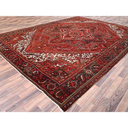 Heriz Wool Hand Knotted Rug Red Red 9.9X12.5 -O085669