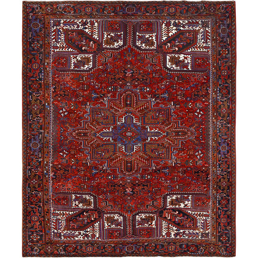 Heriz Wool Hand Knotted Rug Red Red 10.0X12.5 -O085673