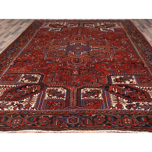 Heriz Wool Hand Knotted Rug Red Red 10.0X12.5 -O085673