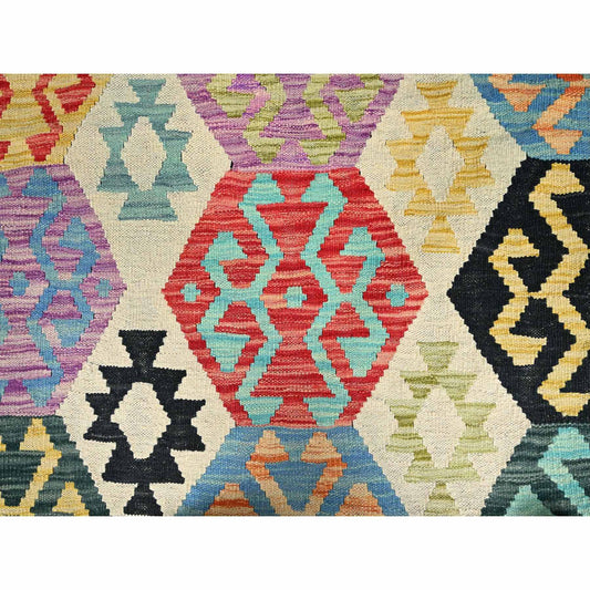 Flat Weave Wool Hand Woven Rug Beige Beige 8.10X10.0 -O085686