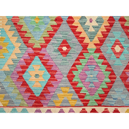 Flat Weave Wool Hand Woven Rug Red No Border 6.8X9.8 -O085706