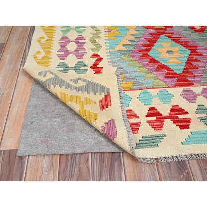 Flat Weave Wool Hand Woven Rug Red No Border 6.8X9.8 -O085706