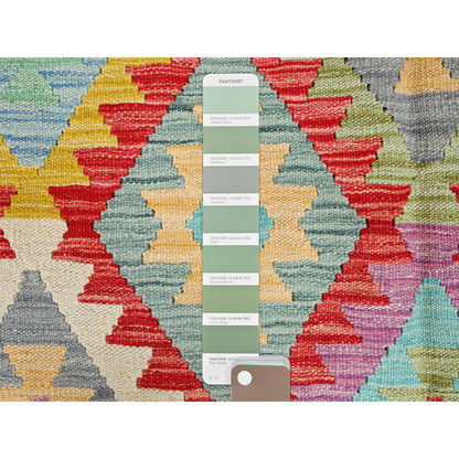 Flat Weave Wool Hand Woven Rug Red No Border 6.8X9.8 -O085706