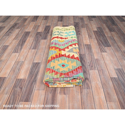 Flat Weave Wool Hand Woven Rug Red No Border 6.8X9.8 -O085706