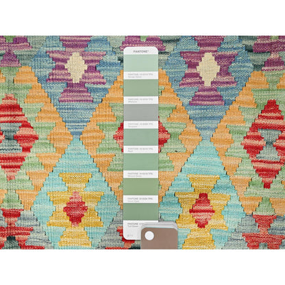 Flat Weave Wool Hand Woven Rug Purple No Border 6.8X9.7 -O085708