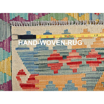Flat Weave Wool Hand Woven Rug Purple No Border 6.8X9.7 -O085708