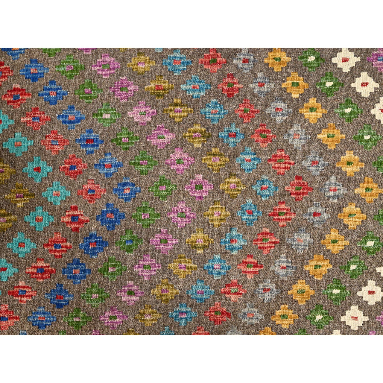 Red 7'0" x 9'8" Flat Weave Hand woven Wool Rug -O085710