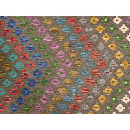 Flat Weave Wool Hand Woven Rug Red No Border 7.0X9.8 -O085710
