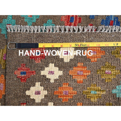 Flat Weave Wool Hand Woven Rug Red No Border 7.0X9.8 -O085710