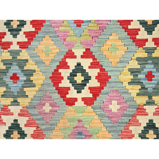 Flat Weave Wool Hand Woven Rug Red No Border 6.8X9.5 -O085713