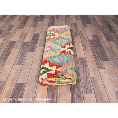 Flat Weave Wool Hand Woven Rug Red No Border 6.8X9.5 -O085713