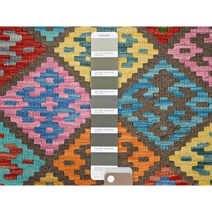 Flat Weave Wool Hand Woven Rug Pink No Border 6.8X9.9 -O085719