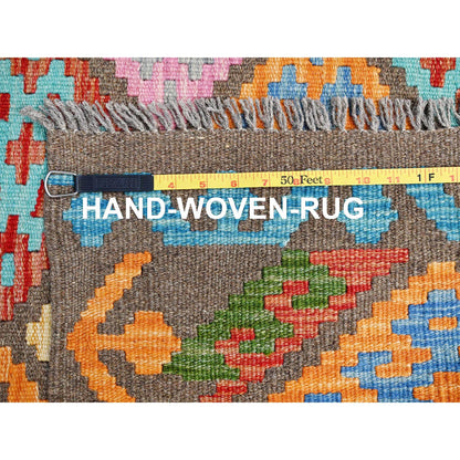 Flat Weave Wool Hand Woven Rug Pink No Border 6.8X9.9 -O085719