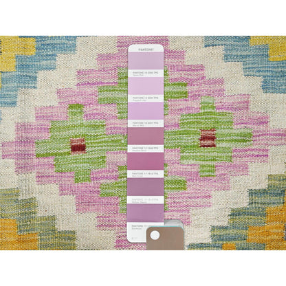 Flat Weave Wool Hand Woven Rug Blue No Border 6.8X9.10 -O085720