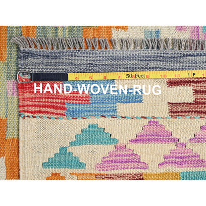 Flat Weave Wool Hand Woven Rug Blue No Border 6.8X9.10 -O085720