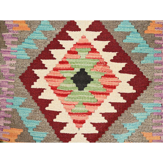Flat Weave Wool Hand Woven Rug Grey No Border 2.0X3.0 -O085738