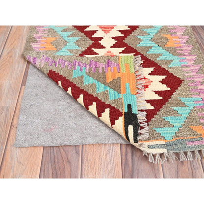 Flat Weave Wool Hand Woven Rug Grey No Border 2.0X3.0 -O085738