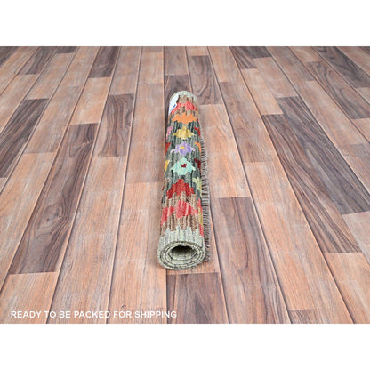 Flat Weave Wool Hand Woven Rug Red No Border 2.0X3.0 -O085746