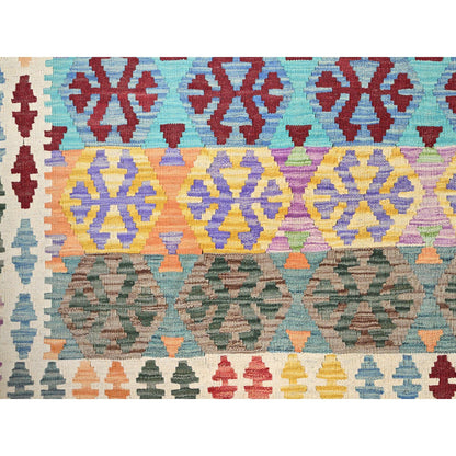 Flat Weave Wool Hand Woven Rug Red No Border 10.1X13.10 -O085754