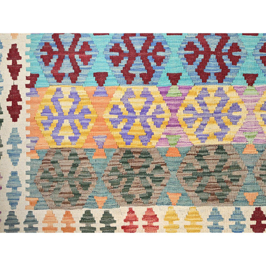 Flat Weave Wool Hand Woven Rug Red No Border 10.1X13.10 -O085754