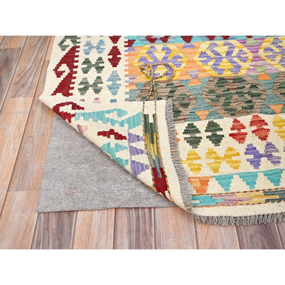 Flat Weave Wool Hand Woven Rug Red No Border 10.1X13.10 -O085754
