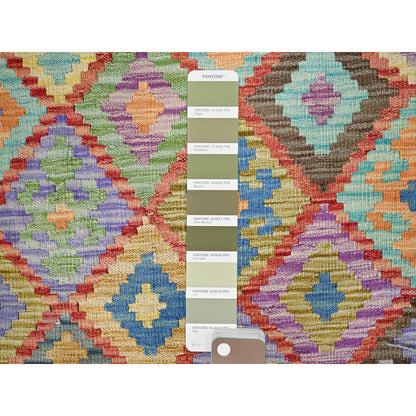 Flat Weave Wool Hand Woven Rug Blue No Border 10.7X14.0 -O085755