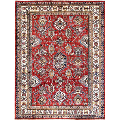 Kazak Wool Hand Knotted Rug Red Ivory 8.1X10.6 -O085785